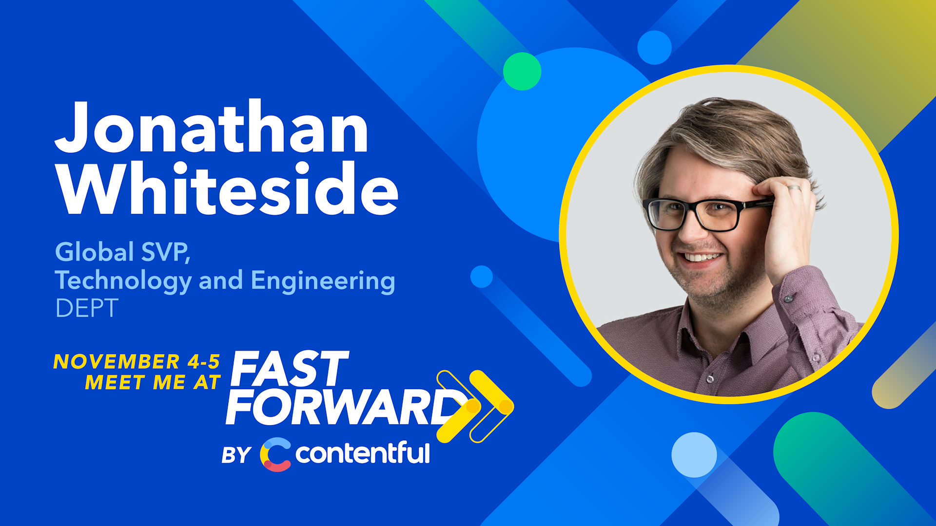 Jonathan Whiteside - Fast Forward speaker card