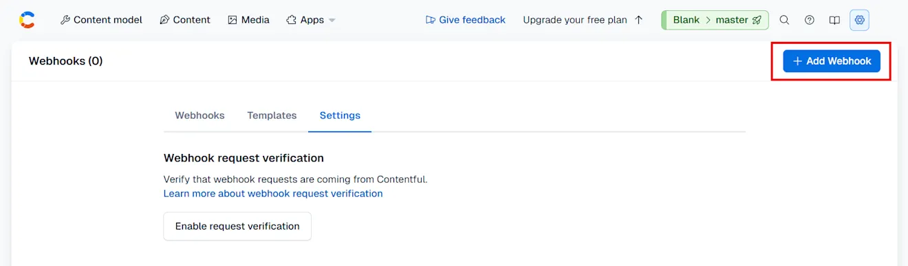 Webhook request verification
