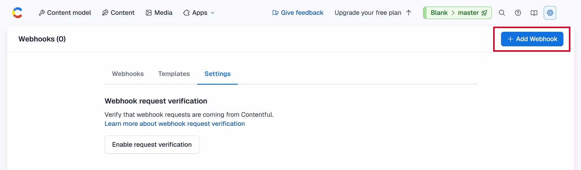 Webhook request verification