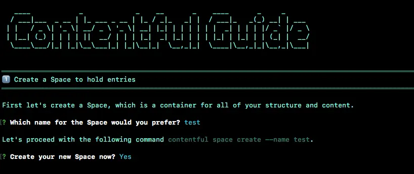 Contentful CLI tool contentful guide screenshot