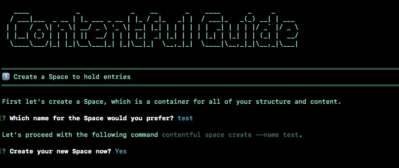 Contentful CLI tool contentful guide screenshot