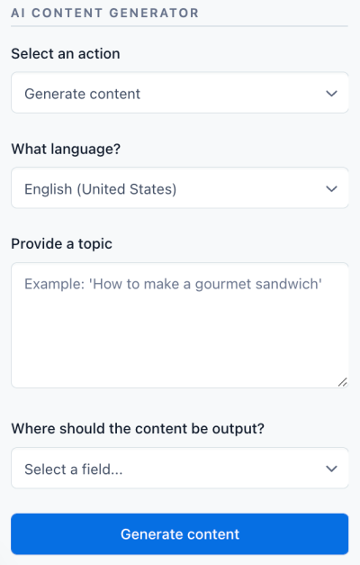 AI content generator