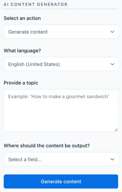 AI content generator