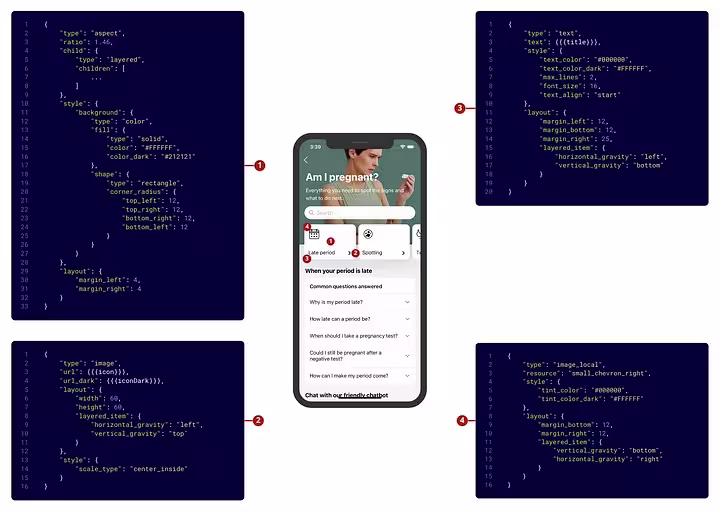 Example of server-generated UI elements
