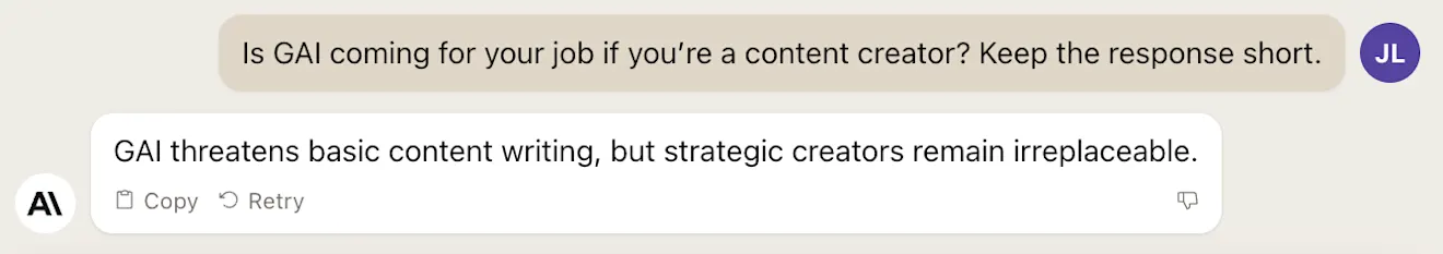 Claude content creator jobs screengrab