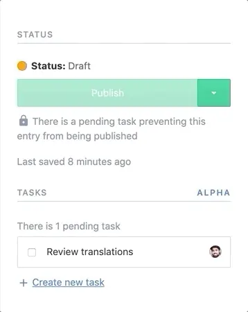 Task resolution: publishing