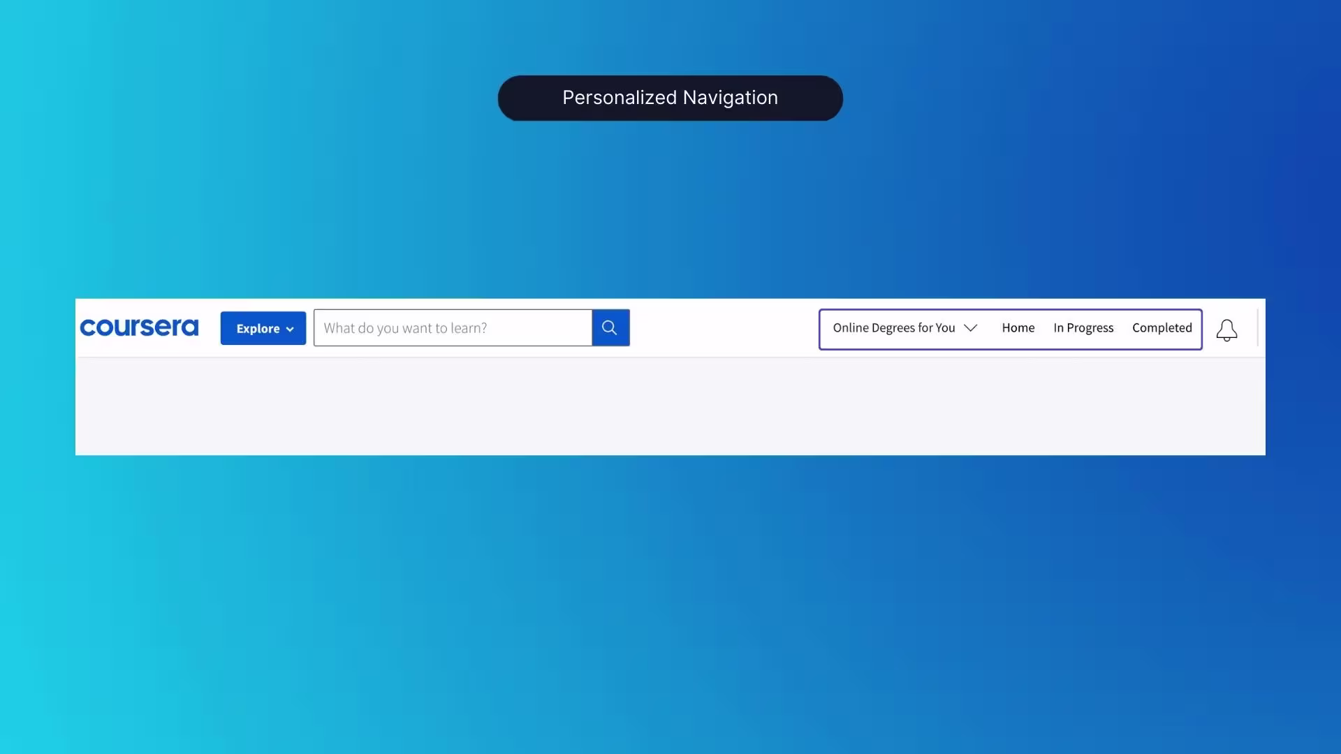 Navigation Personalization Example (Coursera) - After