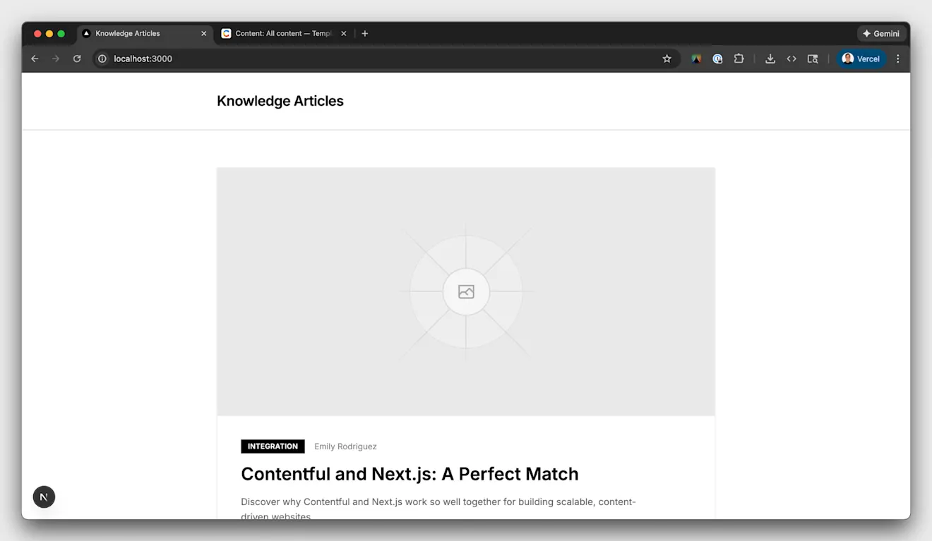 Next.js application body image