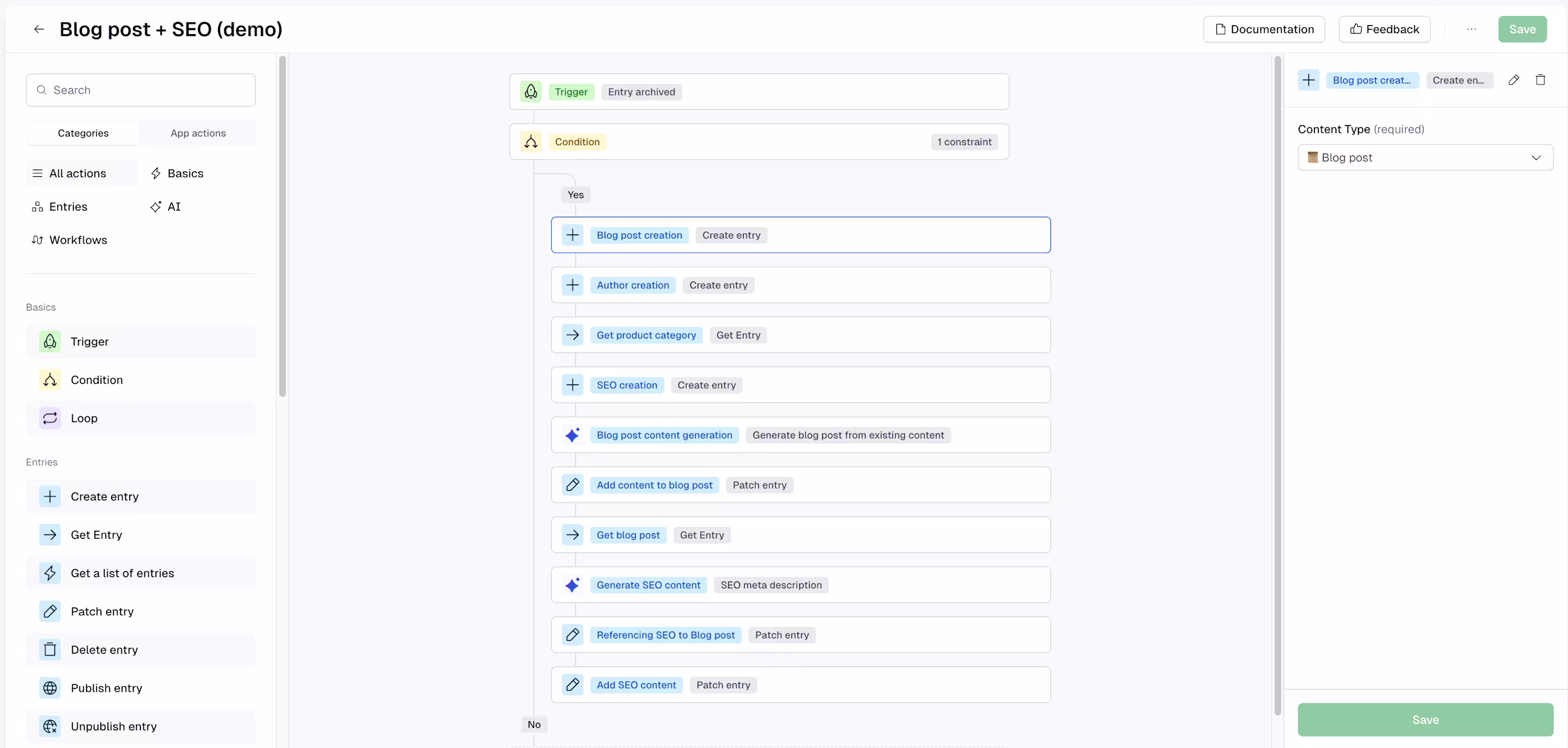 Automation builder screenshot