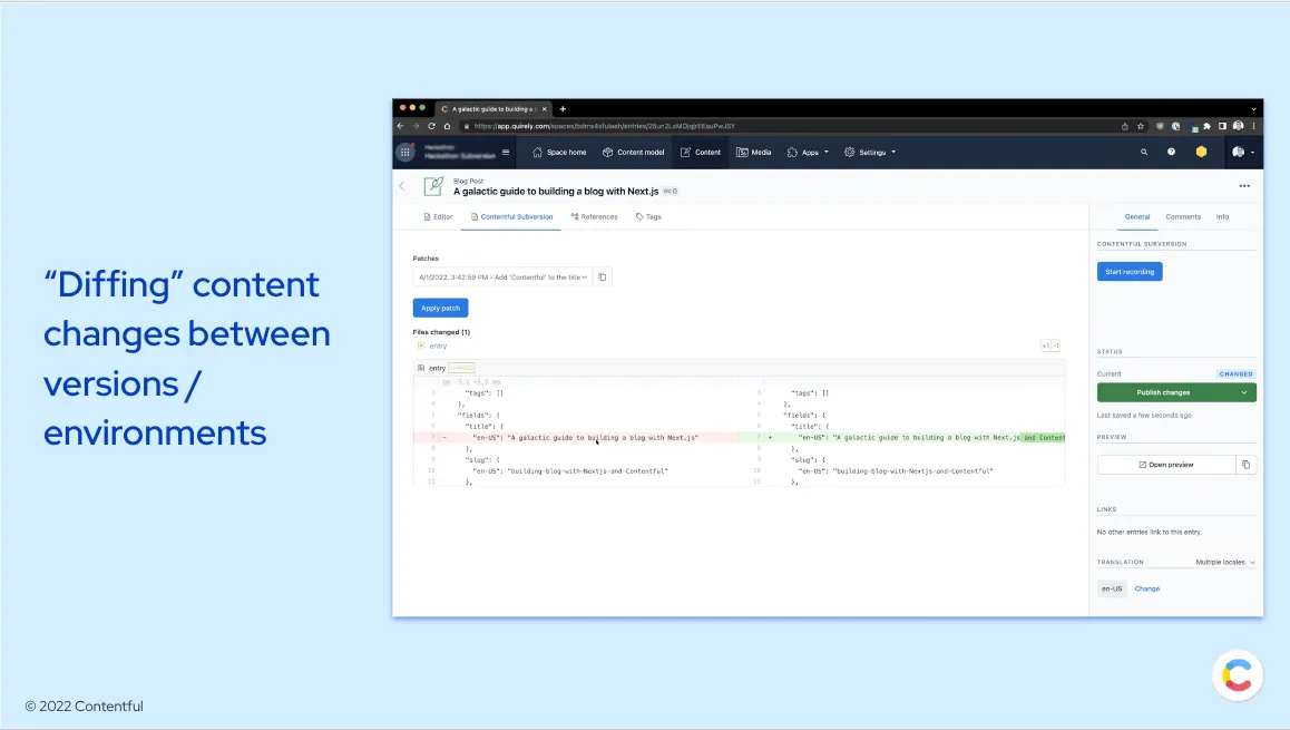 Apps for tracking content changes