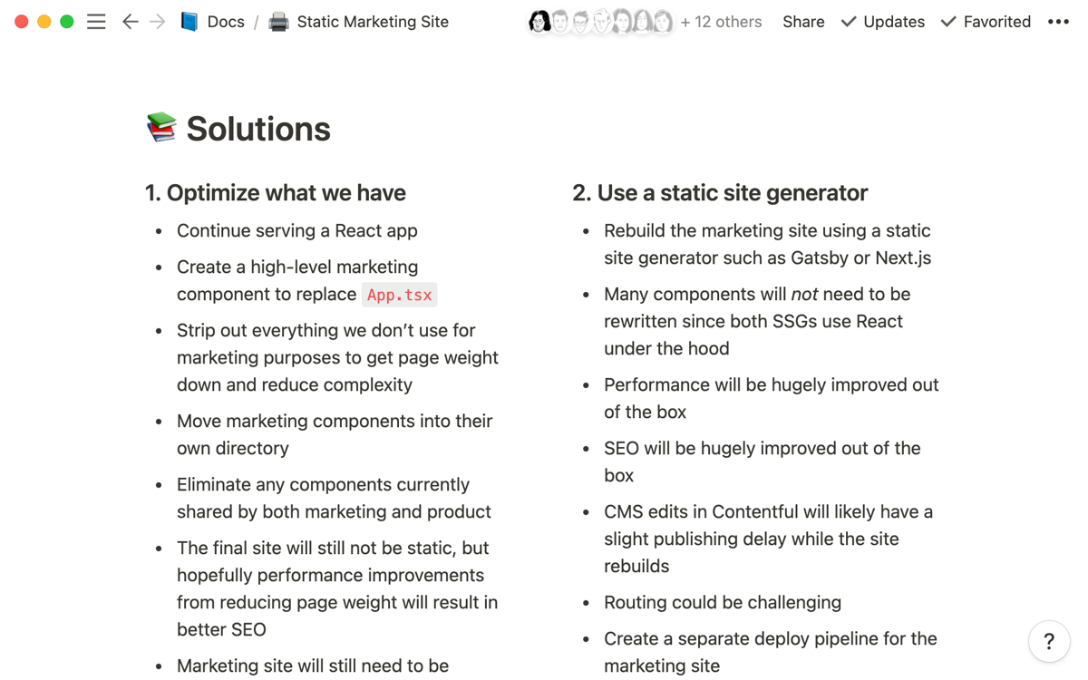 Notion's static site RFC screenshot