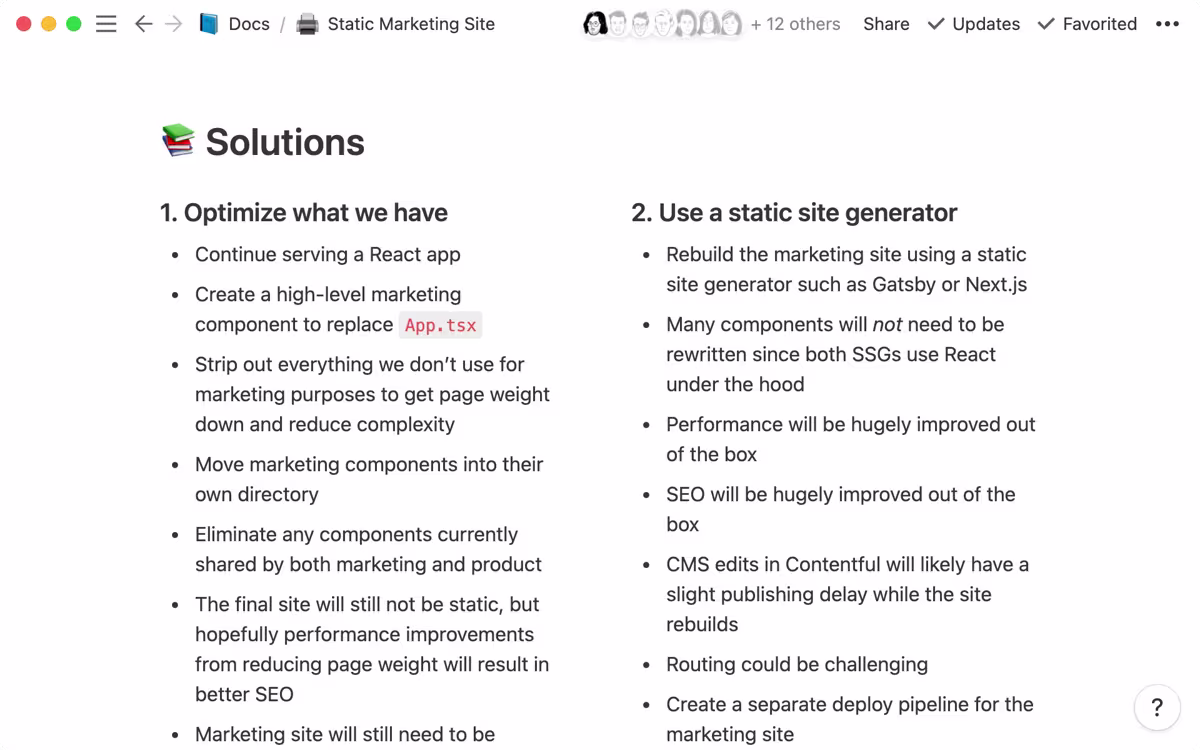 Notion's static site RFC screenshot