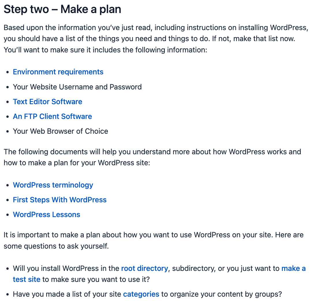 Step two - make a plan