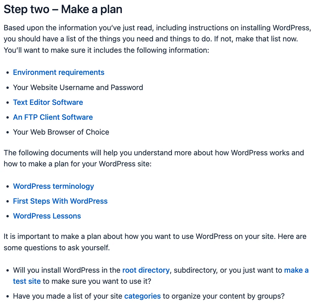 Step two - make a plan