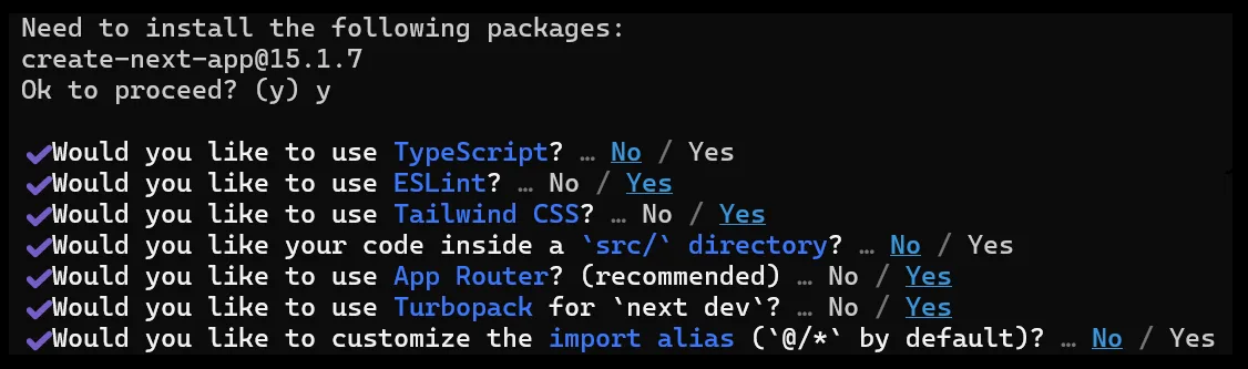 Create a Next.js project