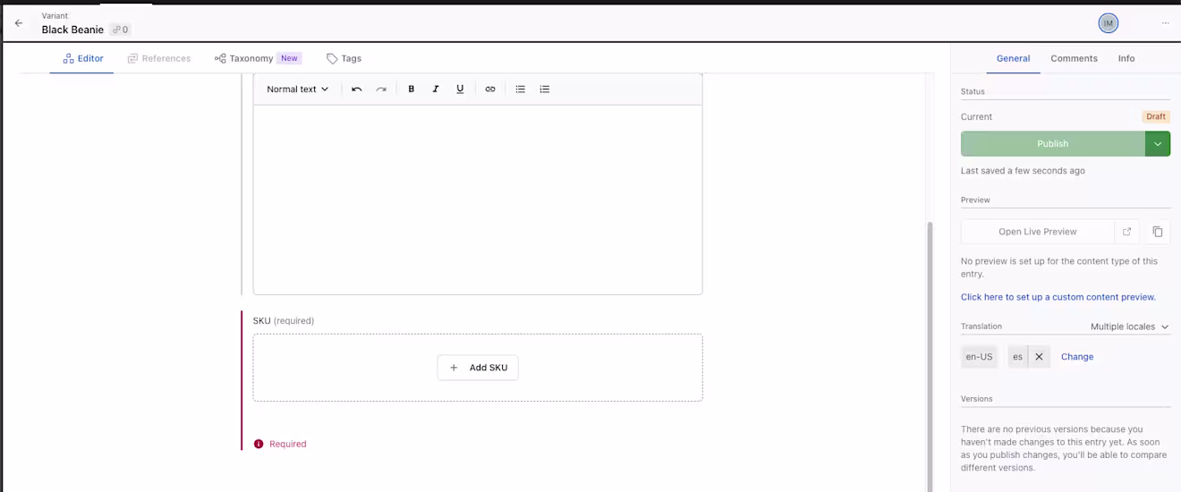 Creating our entries