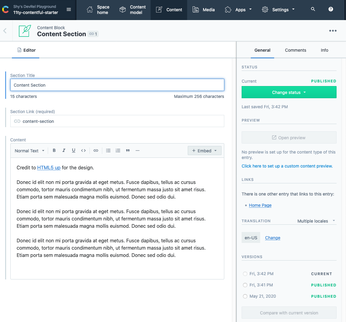 Image of content section