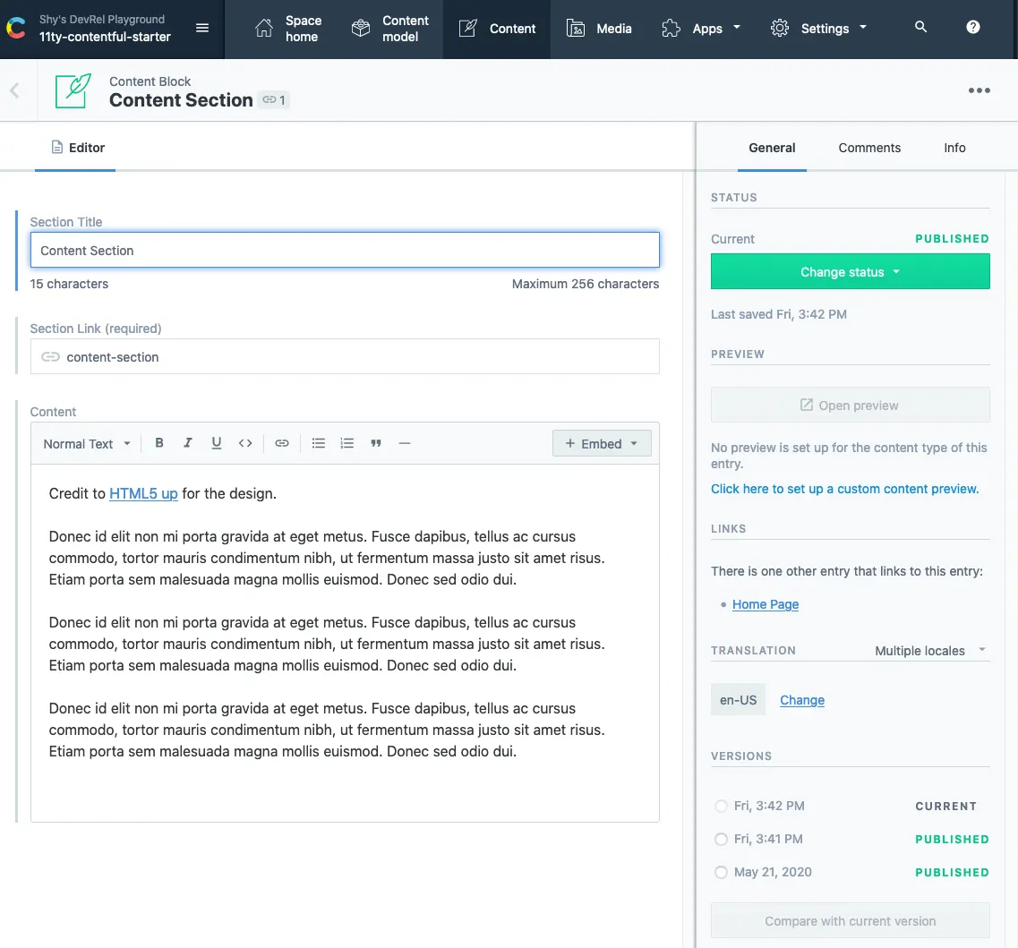 Image of content section