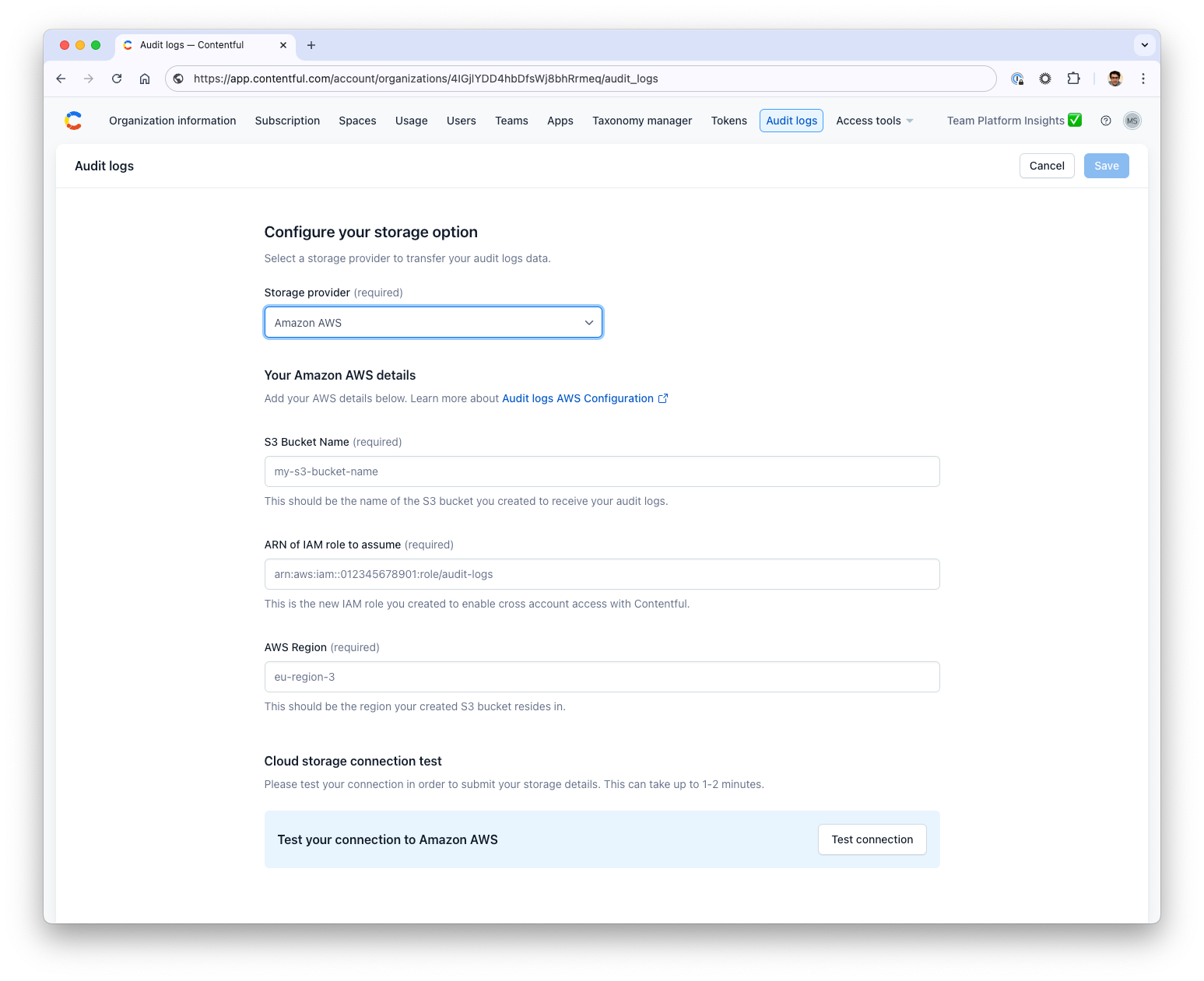 Audit logs