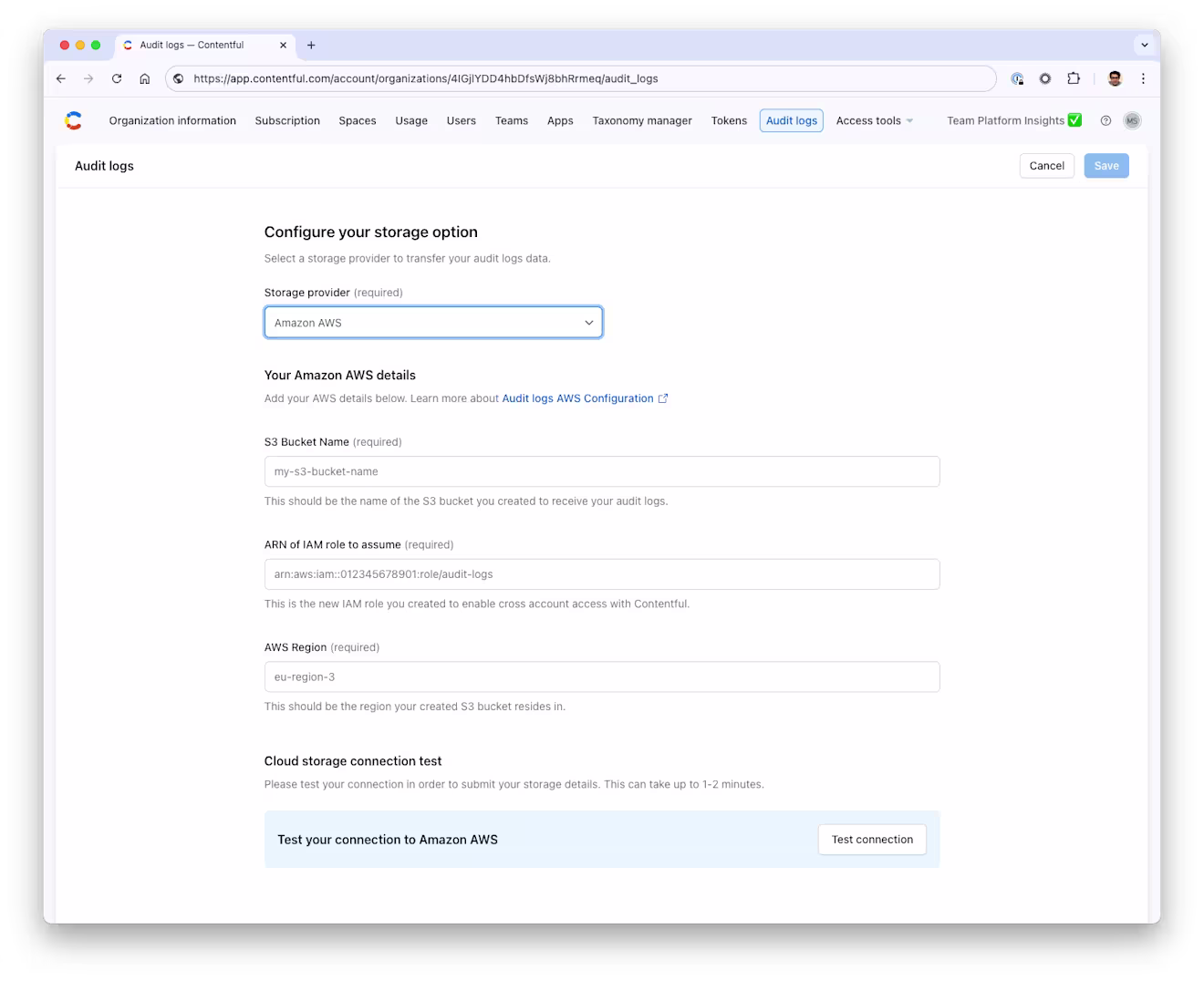 Audit logs