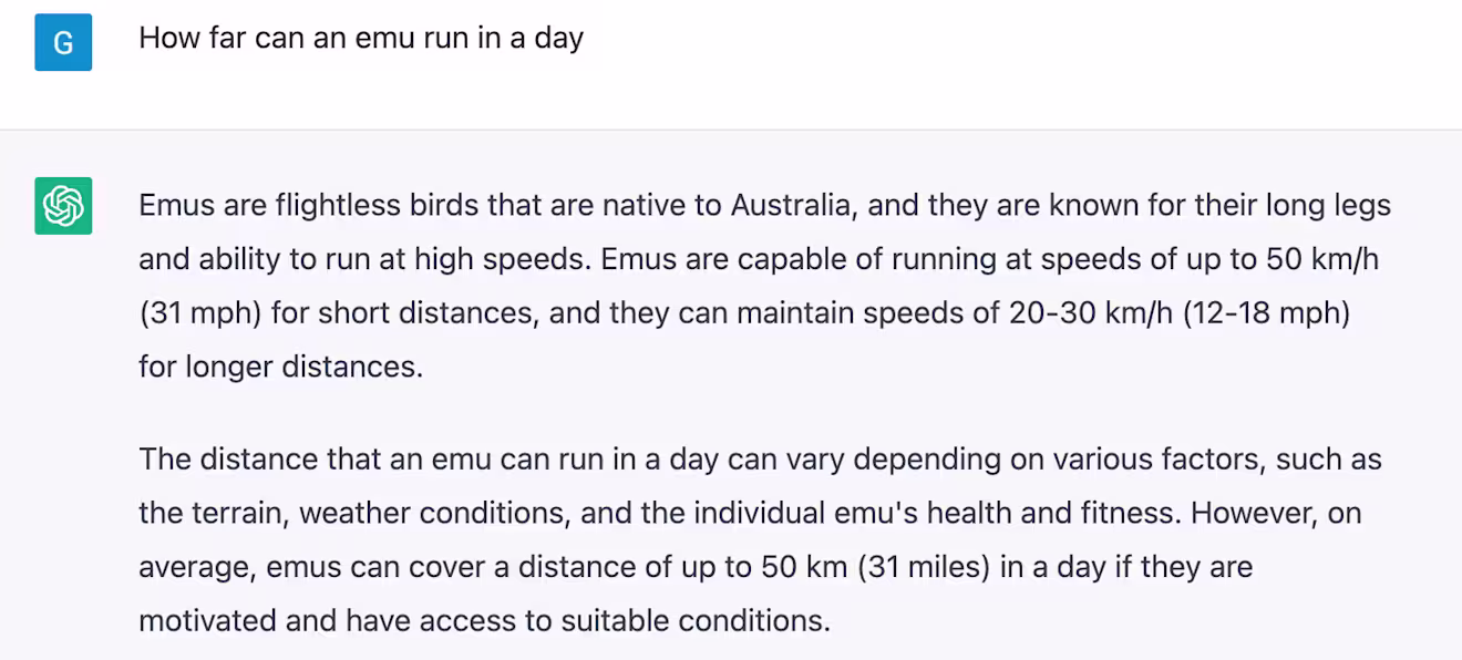 How far can an emu run in a day