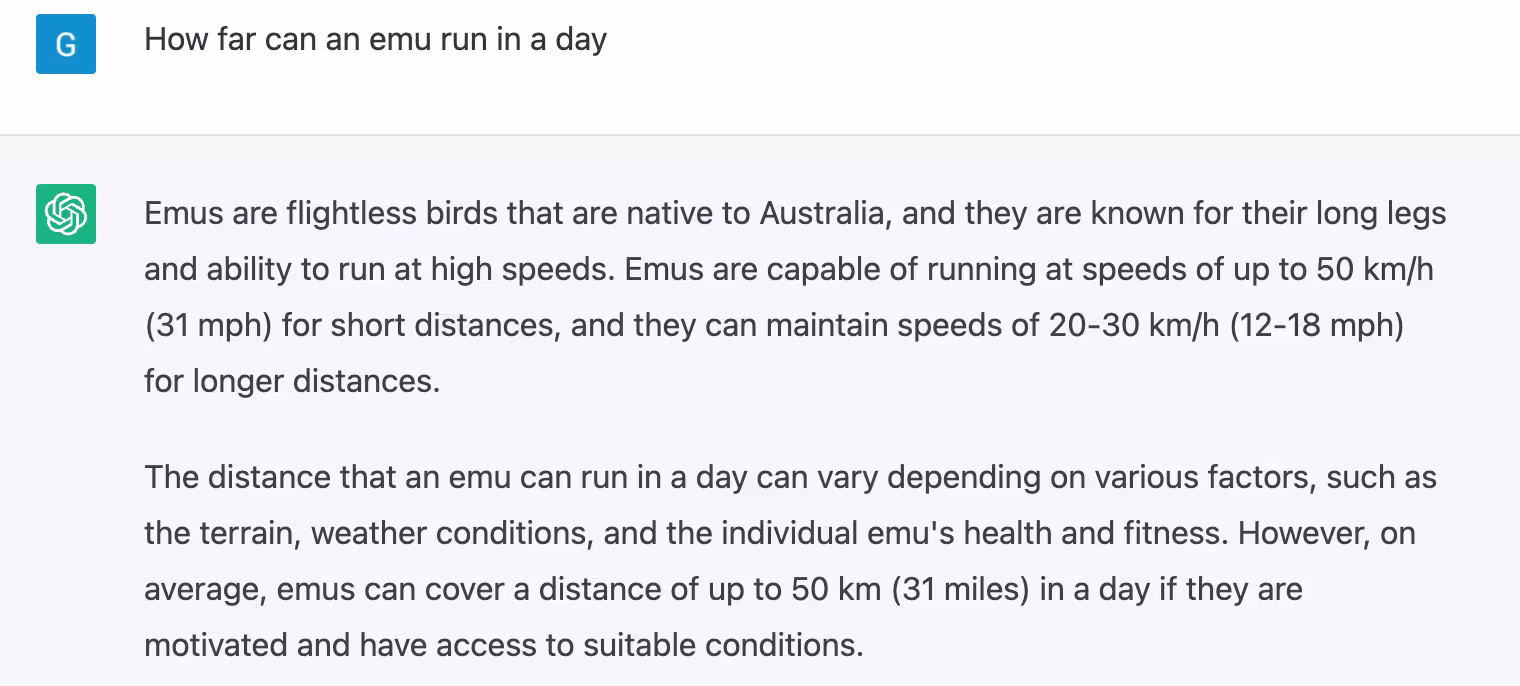 How far can an emu run in a day