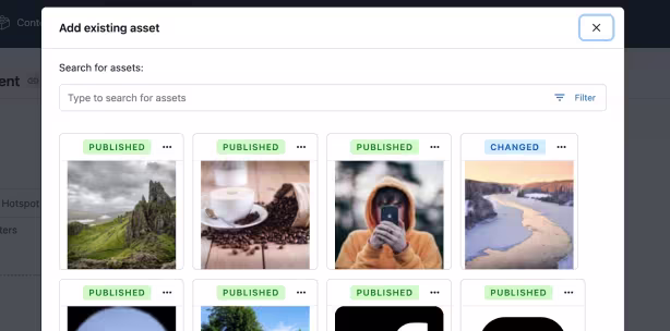 Add existing asset
