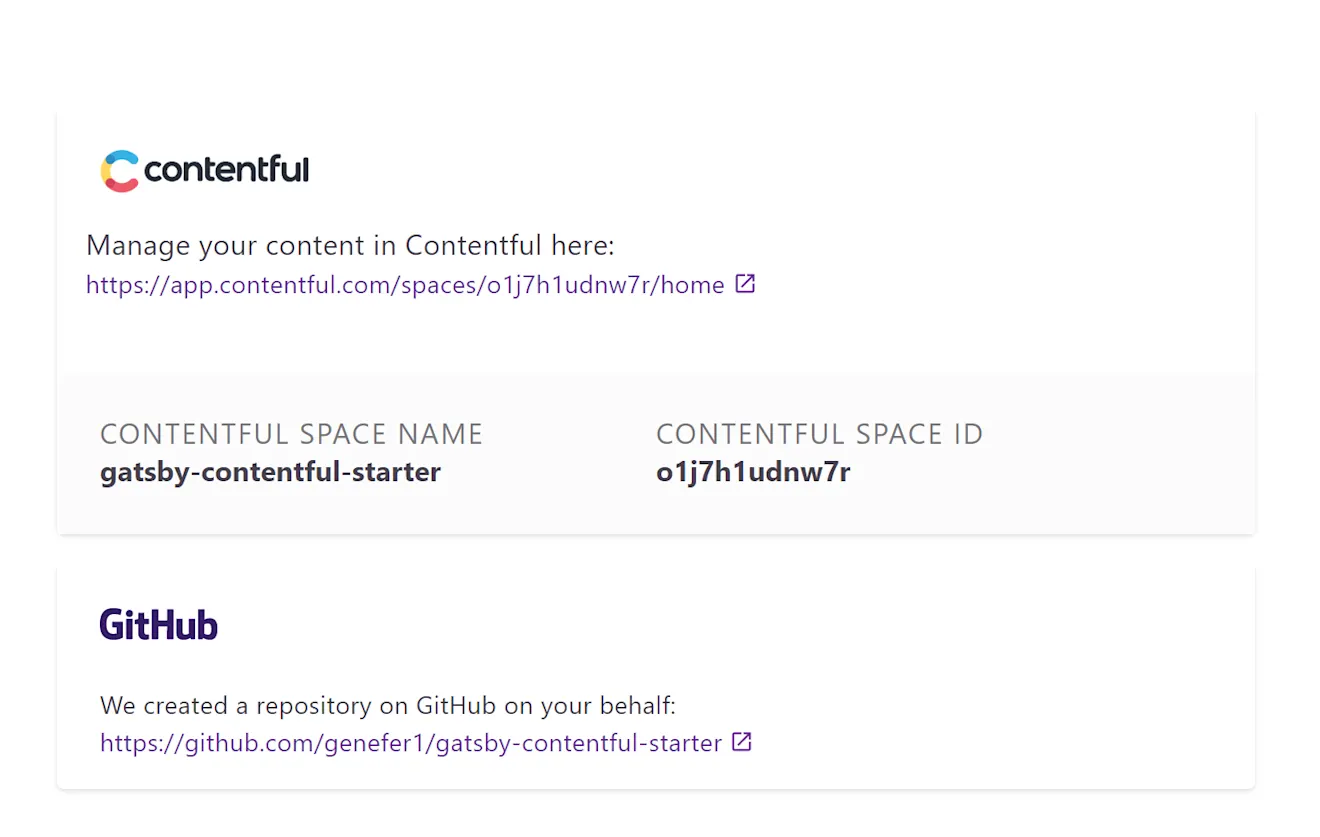 gatsby connected to contentful