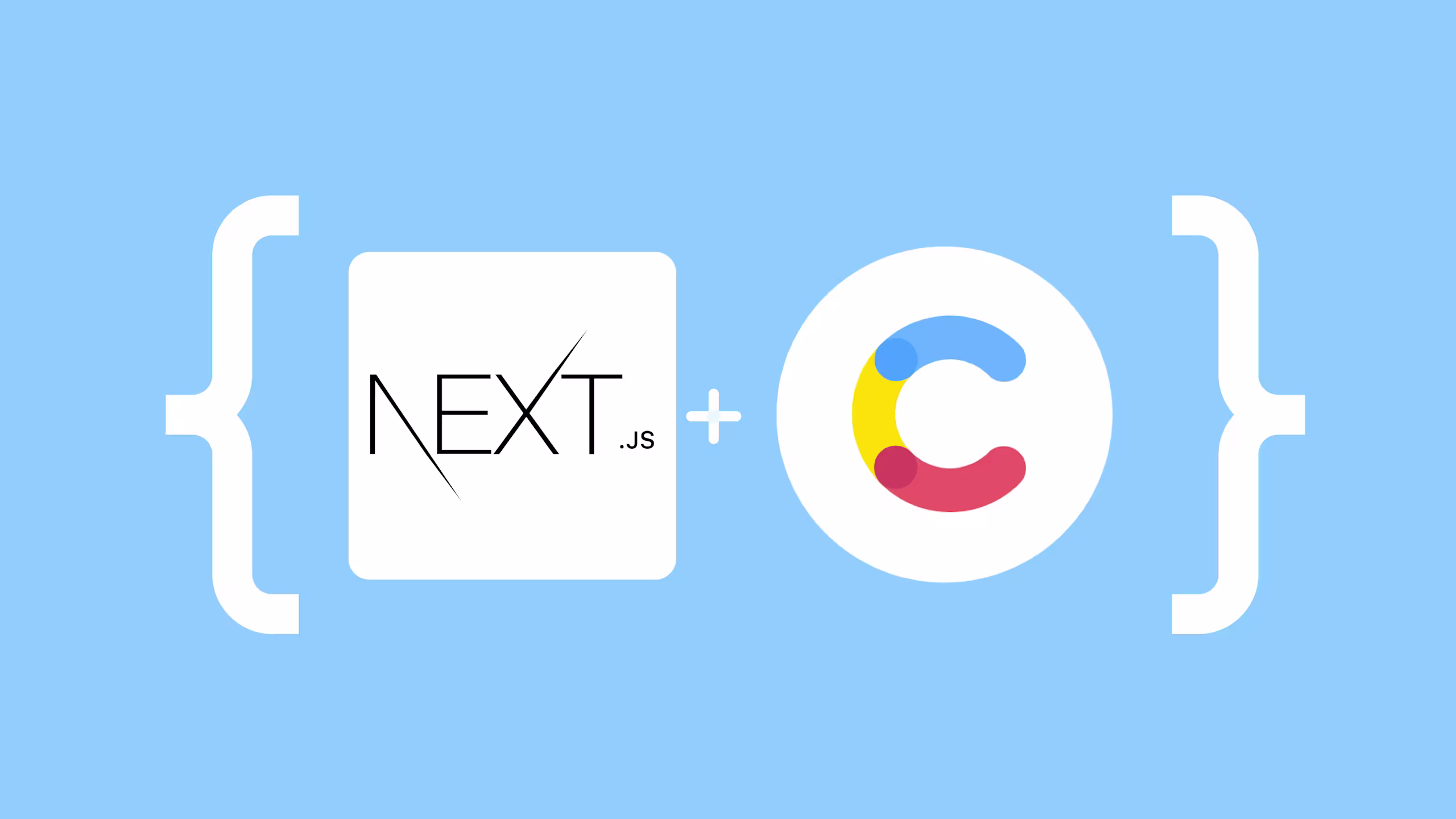 Logo of Next.js and logo of Contentful within curly brackets 