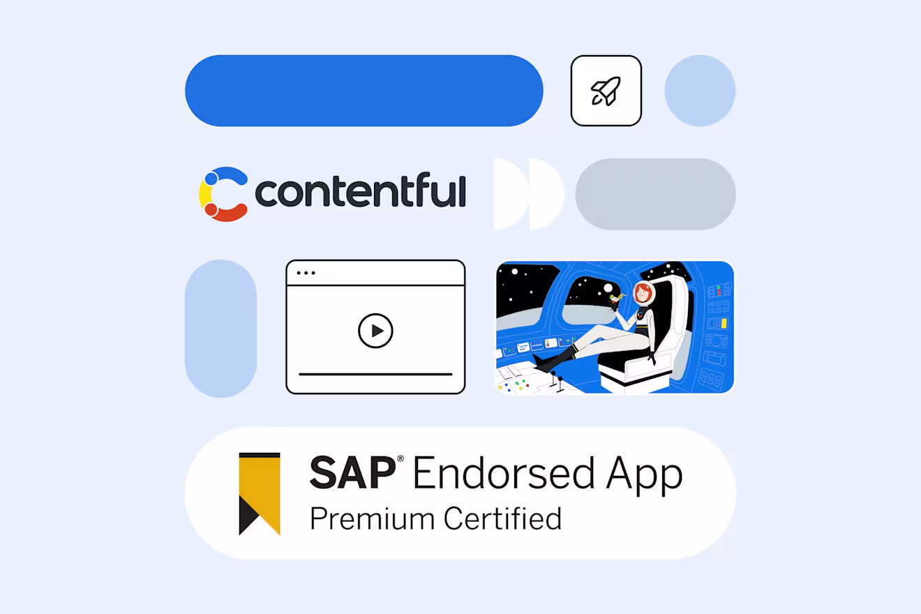 Contentful logo with SAP Endorsed App, Premium Certified badge