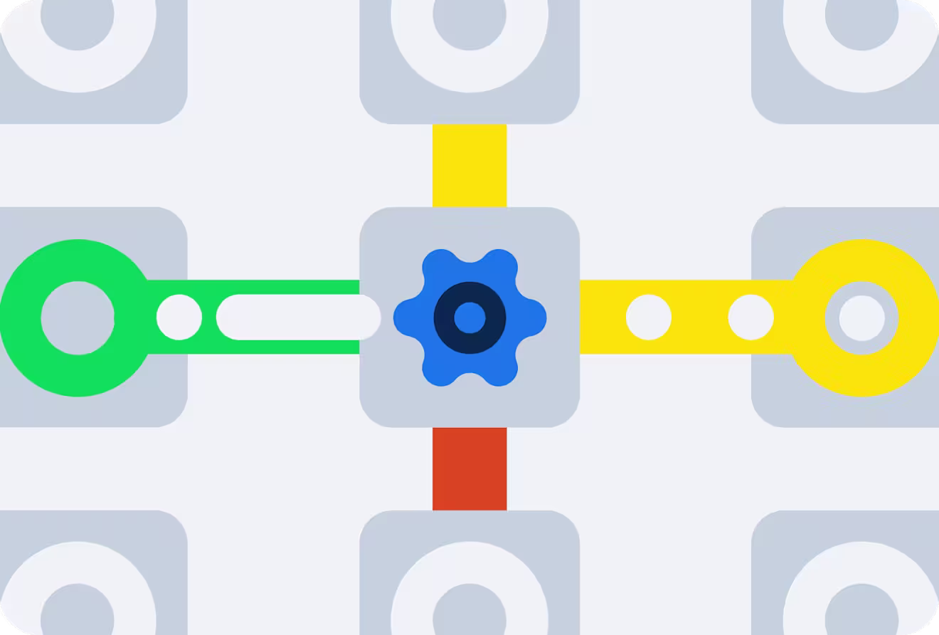 Illustration and icons representing a Headless API