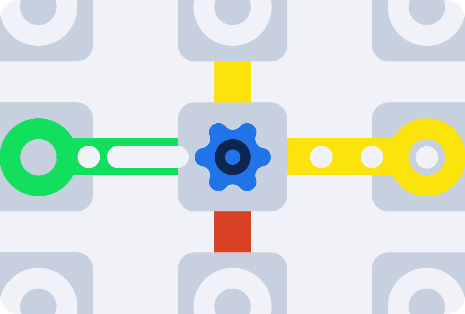 Illustration and icons representing a Headless API