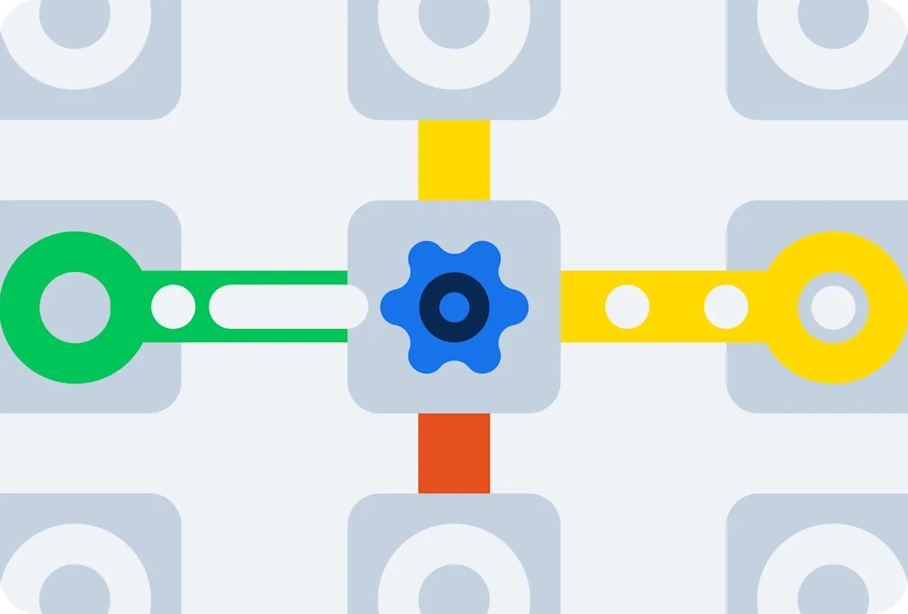 Illustration and icons representing a Headless API