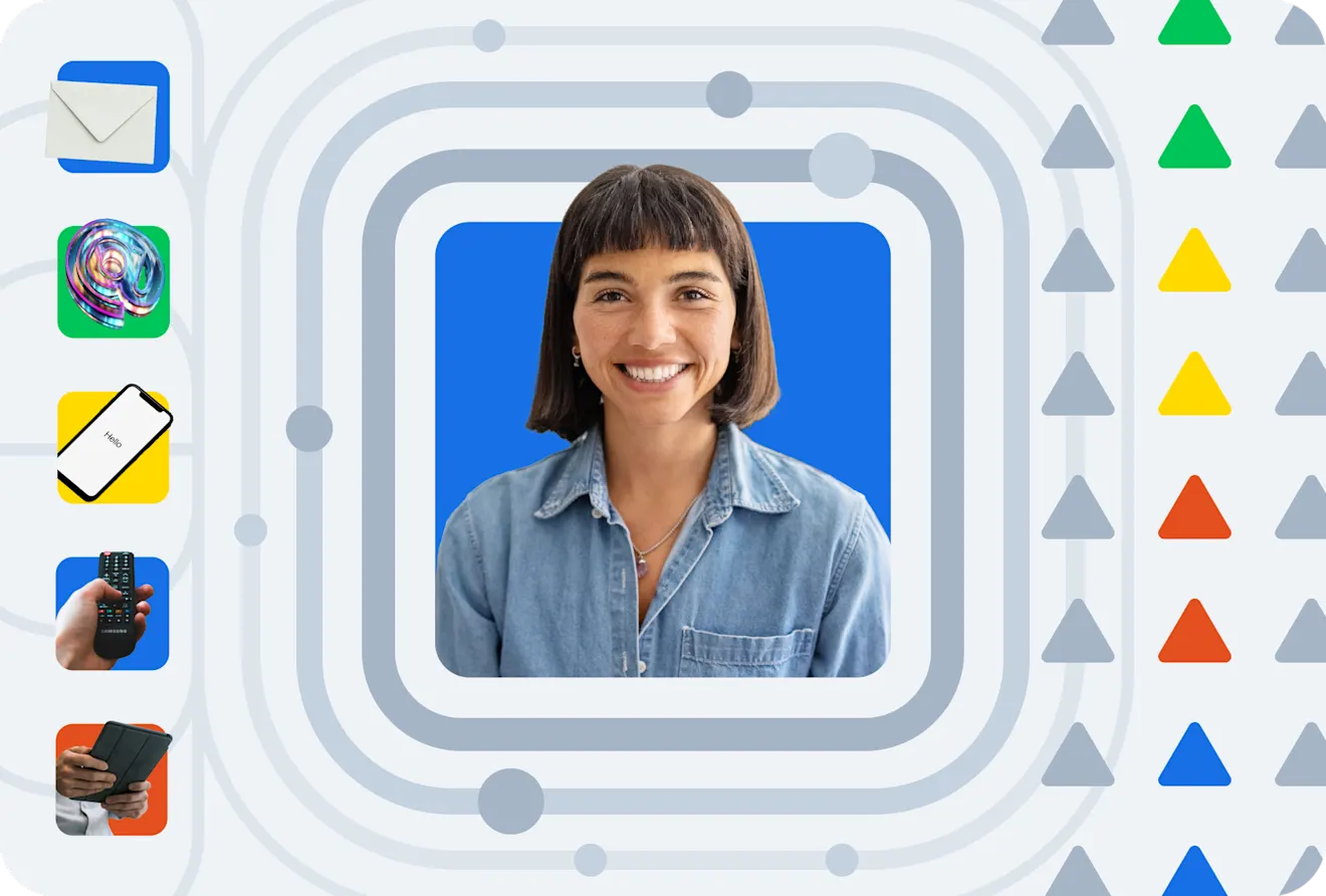 A selection of omnichannel marketing related icons displayed on graphics