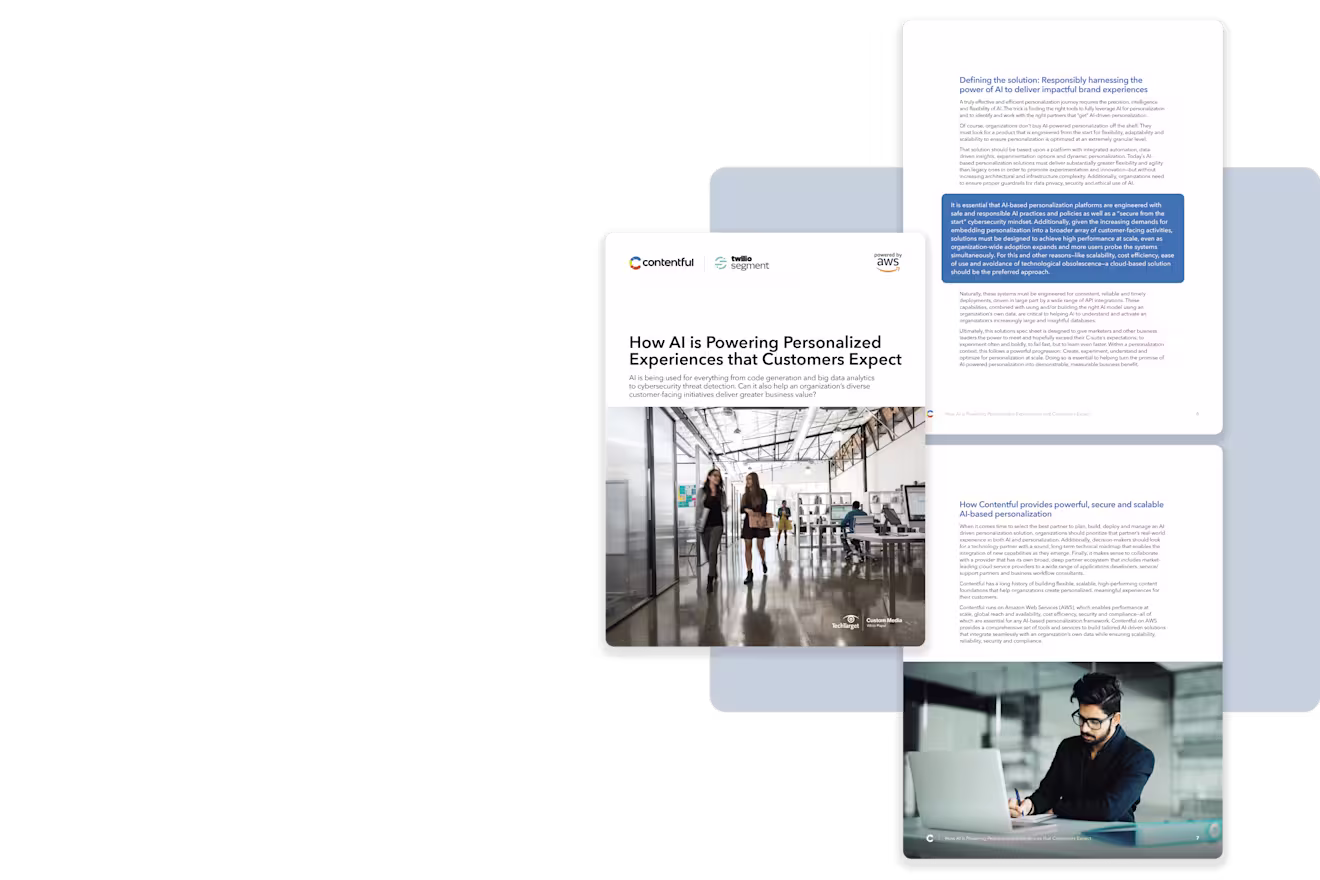 A white paper layout showing text content, company logos, and images of an office space and person working at laptop