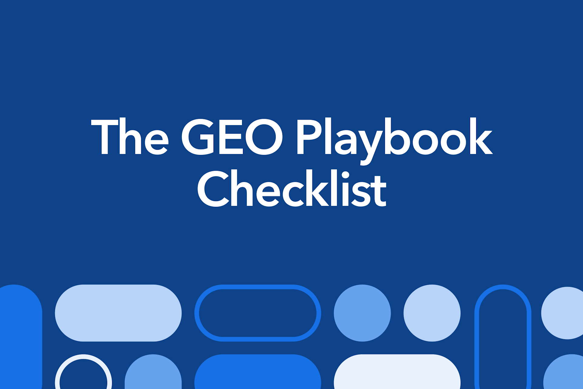 The GEO Playbook Checklist on a blue background
