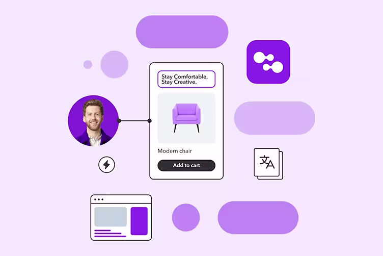Example of Contentful Personalization landing page exploration with a purple background. 