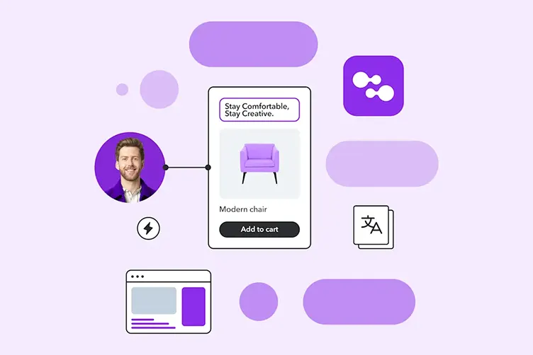 Example of Contentful Personalization landing page exploration with a purple background. 