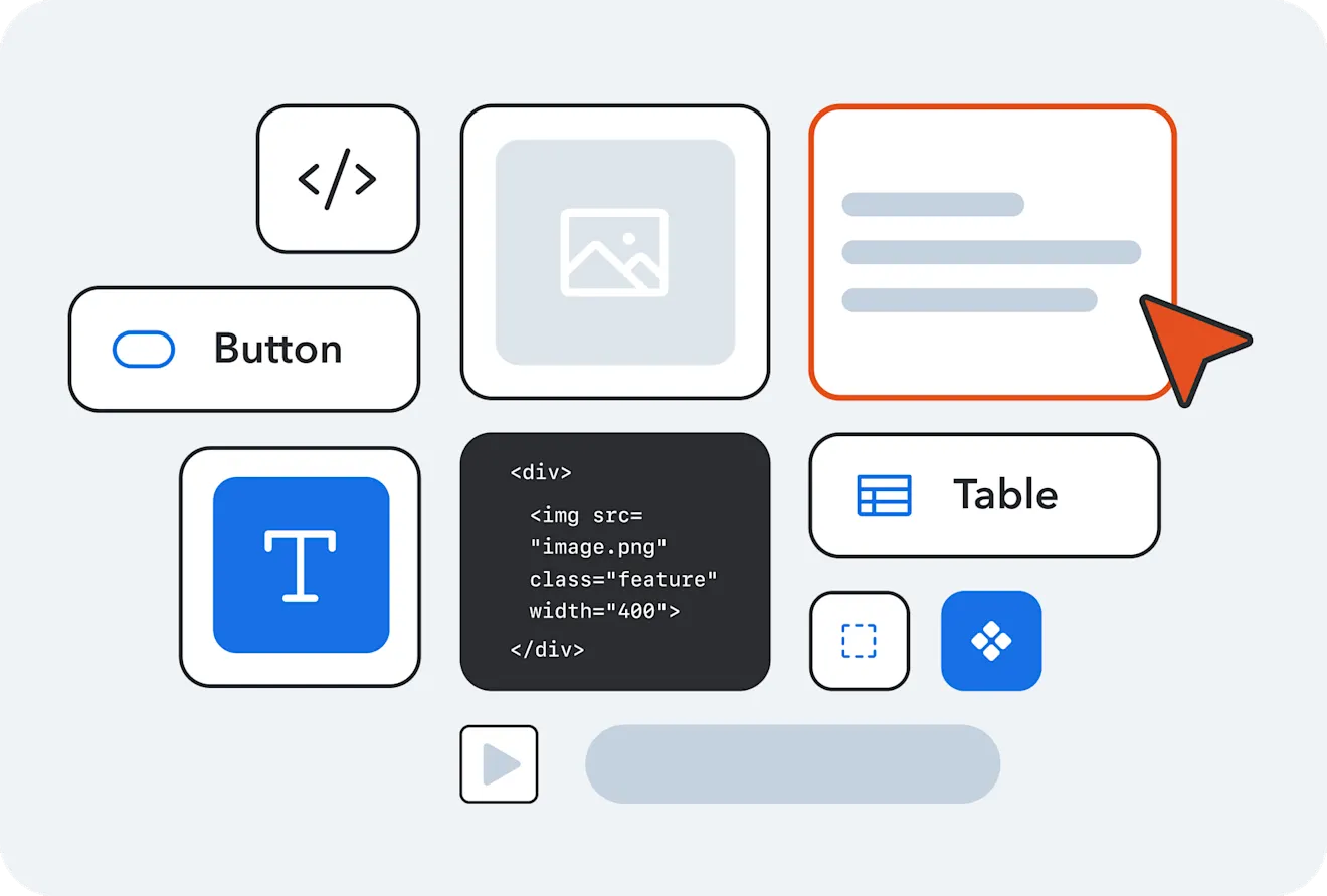 A selection of icons related to composable content