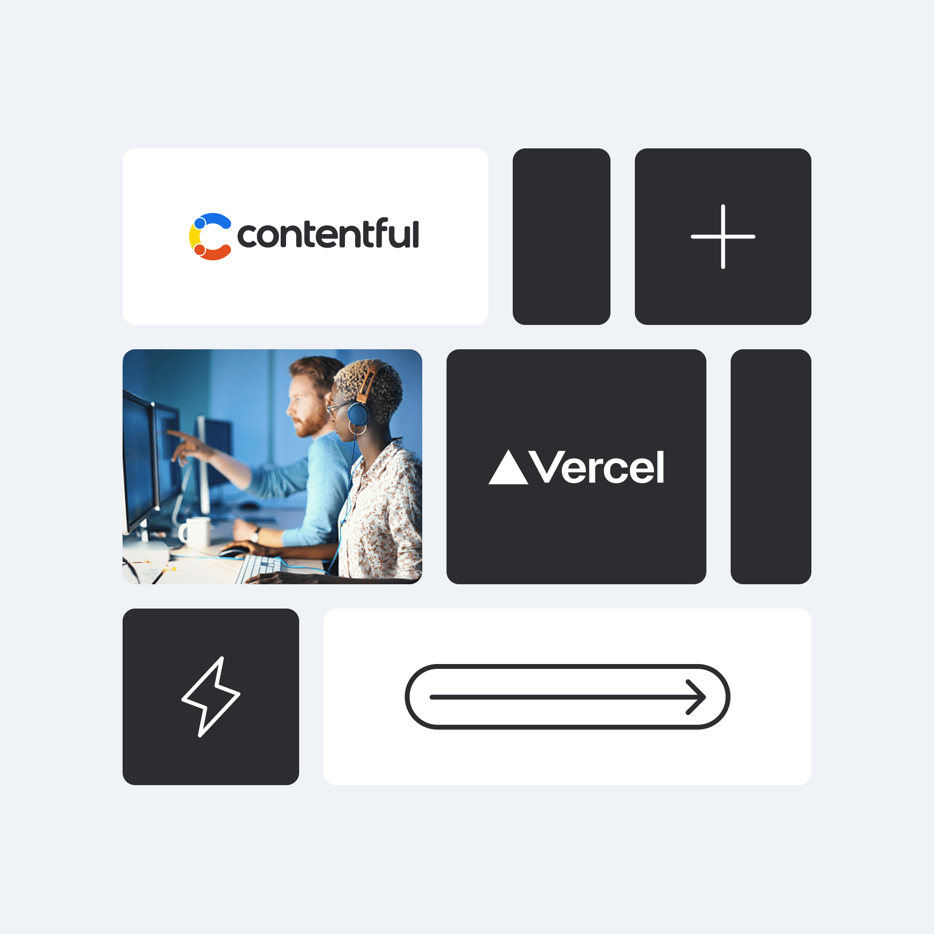 Vercel + Contentful Collage (1:1)